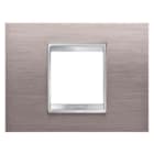 Gewiss - PLAQUE LUX 2P METAL ALUMINIUM BROSSÉ