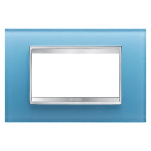 Gewiss - PLAQUE LUX 4P VERRE AIGUE-MARINE
