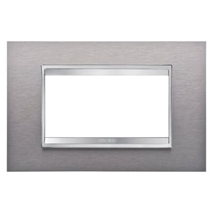 Gewiss - PLAQUE LUX 4P INOX BROSSÉ