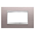 Gewiss - PLAQUE LUX 4P METAL ALUMINIUM BROSSÉ