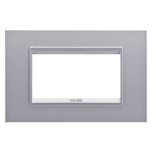 Gewiss - PLAQUE LUX 4P METAL TITANE MONOCHROME