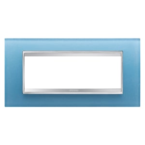 Gewiss - PLAQUE LUX 6P VERRE AIGUE-MARINE