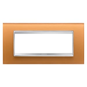 Gewiss - PLAQUE LUX 6P VERRE OCRE
