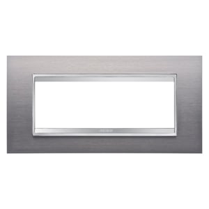 Gewiss - PLAQUE LUX 6P INOX BROSSÉ
