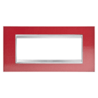 Gewiss - PLAQUE LUX 6P METAL RED GLAMOUR