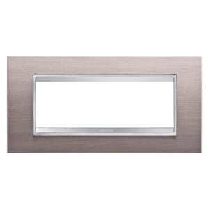 Gewiss - PLAQUE LUX 6P METAL ALUMINIUM BROSSÉ