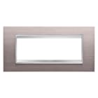 Gewiss - PLAQUE LUX 6P METAL ALUMINIUM BROSSÉ