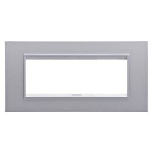Gewiss - PLAQUE LUX 6P METAL TITANE MONOCHROME