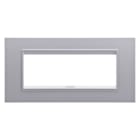 Gewiss - PLAQUE APPAREILLAGE LUX 6P METAL TITANE MONOCHROME - GW16206XT