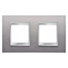 Gewiss - PLAQUE LUX INT. 2+2P H INOX BROSSÉ