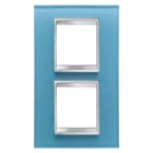 Gewiss - PLAQUE LUX INT. 2+2P V.E. 71 VERRE AIGUE