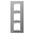 Gewiss - PLAQUE LUX INT. 2+2+2P V INOX BROSSÉ