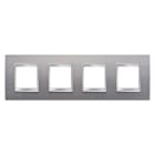 Gewiss - PLAQUE APPAREILLAGE LUX INT. 2+2+2+2P H INOX BROSSÉ - GW16228MI