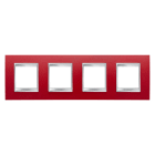Gewiss - PLAQUE LUX INT. 2+2+2+2P H CUIR RUBIS