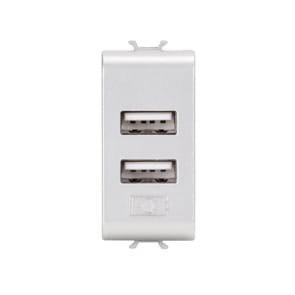 Gewiss - ALIMENTATORE DOPPIO USB 1M TITANIO