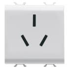 Gewiss - PRISE DOMESTIQUE STD CHINOIS 250V ac - 2P+E 16A - 2 MODULE - WHITE - CHORUS - GW