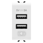 Gewiss - CHARGEUR DOUBLE USB A+A 5V 3A 1M BLA.
