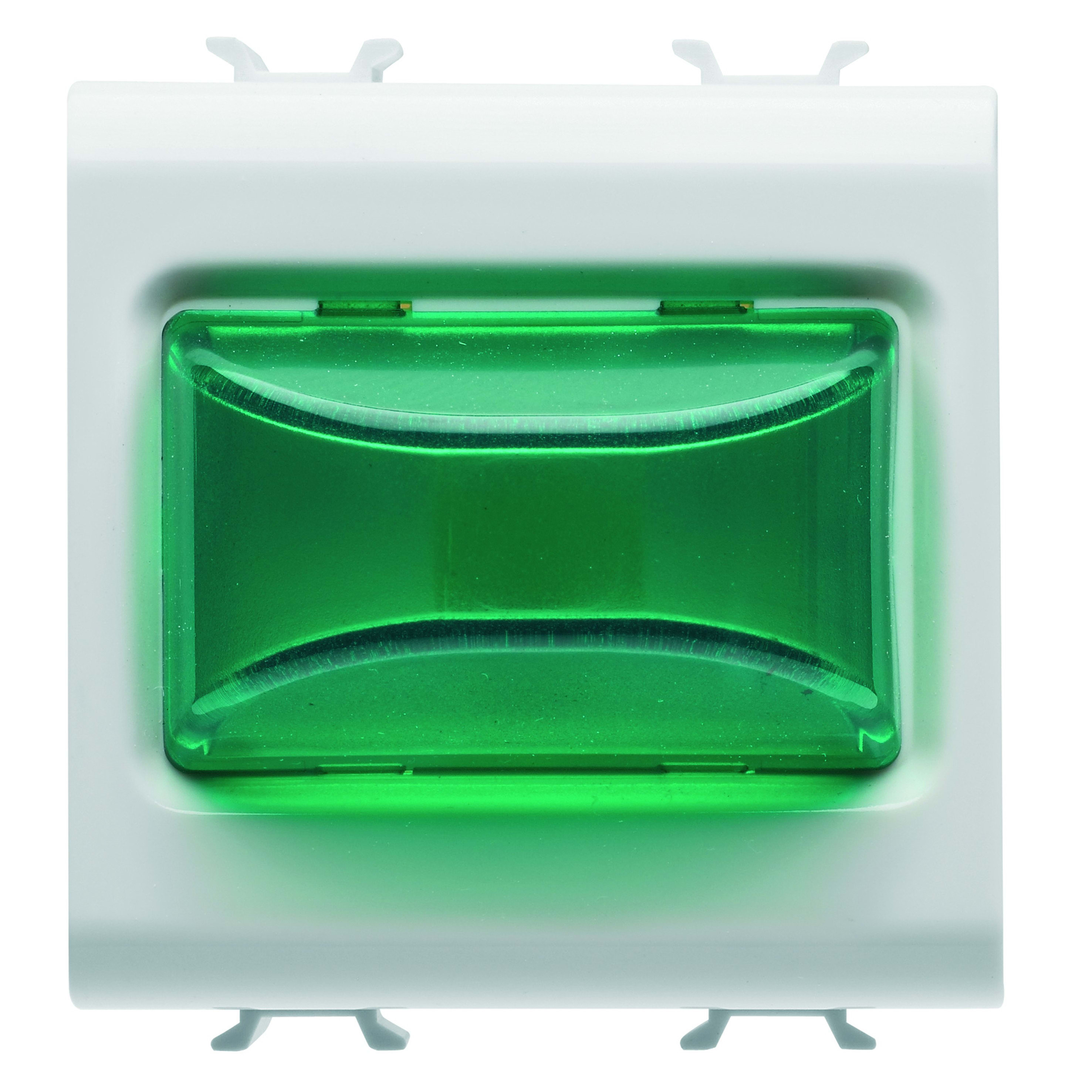 Gewiss - VOYANT EN SAILLIE - 12Vca/cc / 230Vca 50/60 Hz - VERT - 2 MODULES - BL - CHORUS