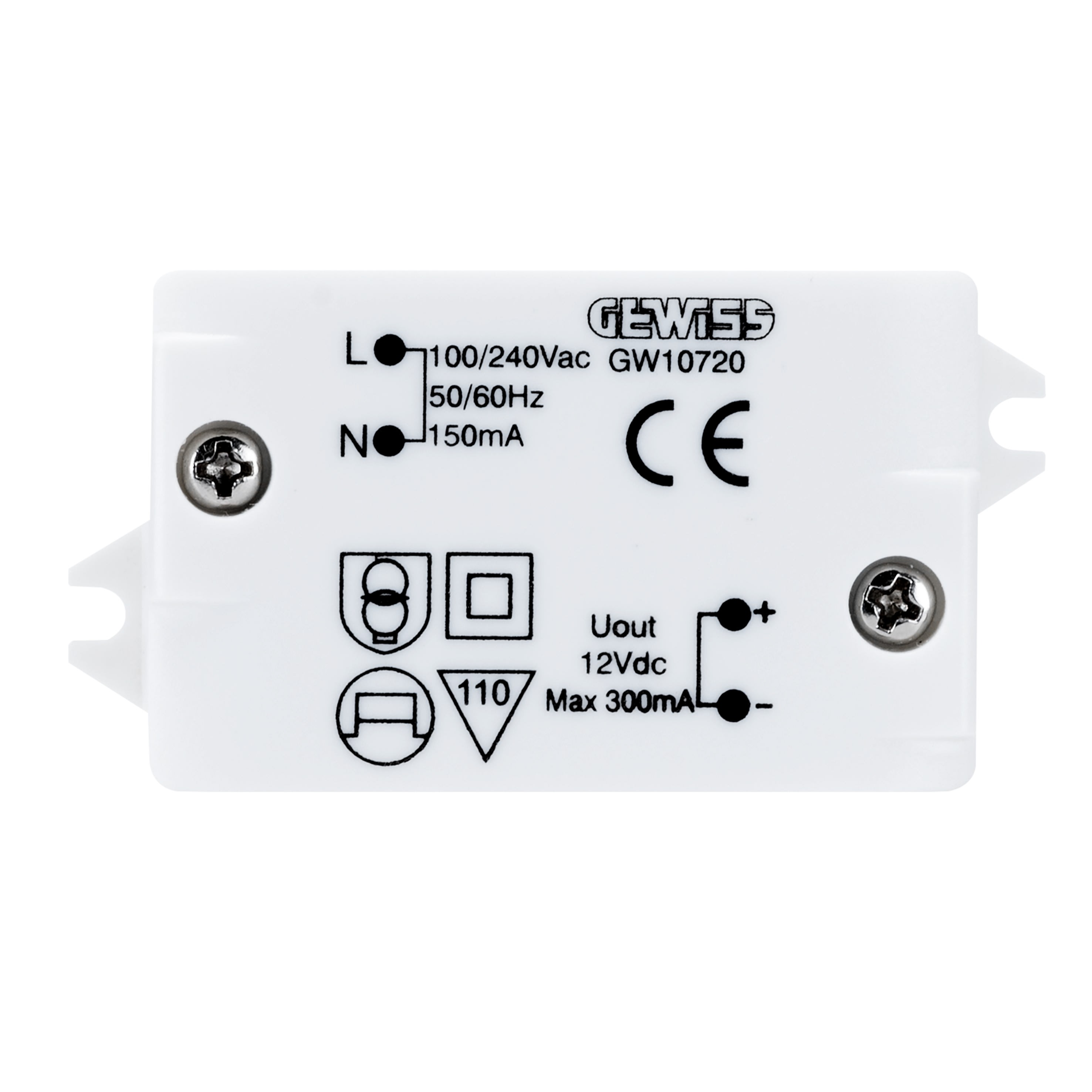 Gewiss - ALIMENTATION - 100/240 Vca 50/60 HZ / 12 Vcc - GW10720