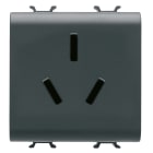 Gewiss - PRISE DOMESTIQUE STD CHINOIS 250V ac - 2P+E 16A - 2 MODULE - BLACK - CHORUS - GW