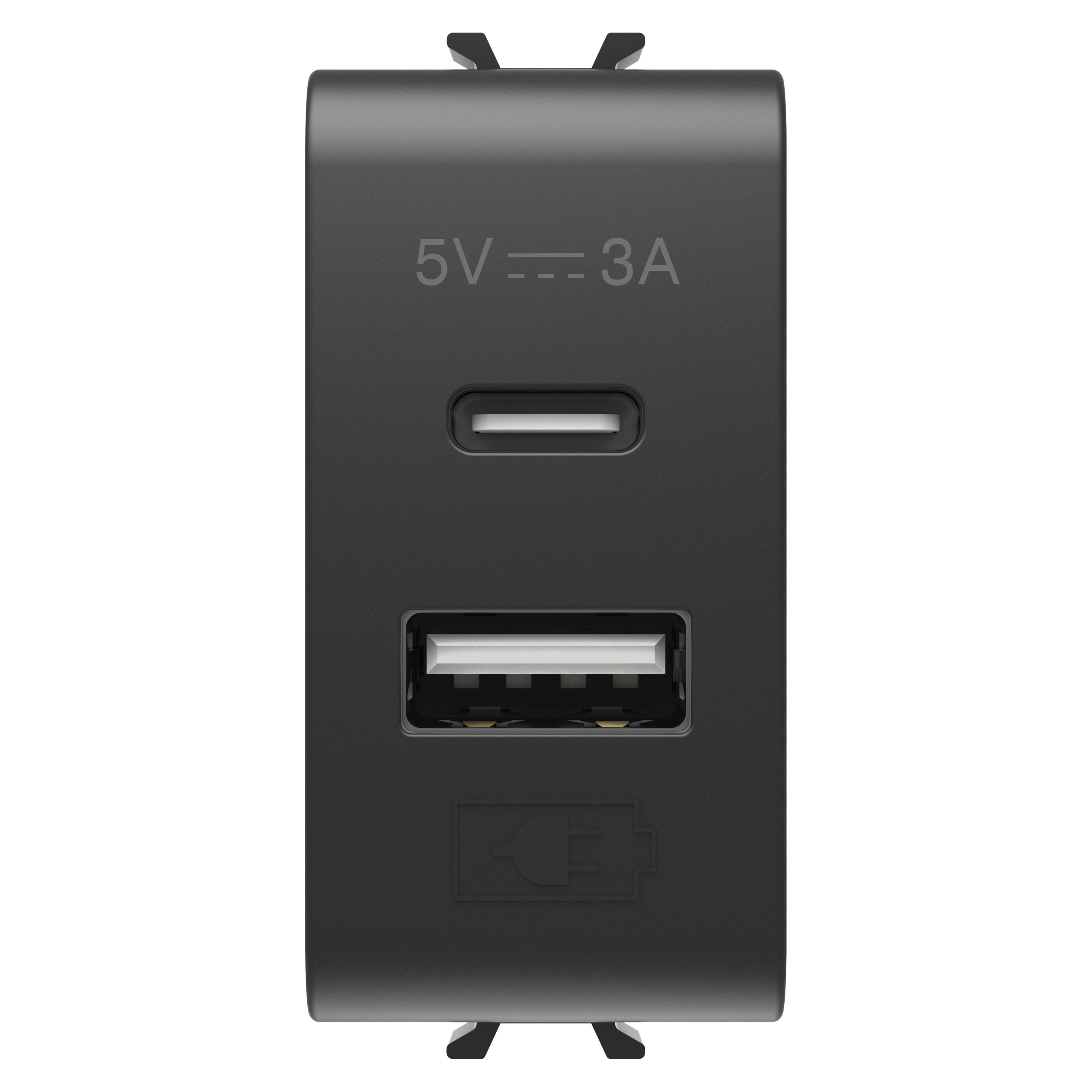 Gewiss - CHARGEUR DOUBLE USB A+C 5V 3A 1M NO - GW12449