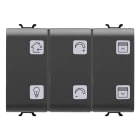 Gewiss - PULS.6CH TASTI E SIMB.NERA+COM.MOT.KNX