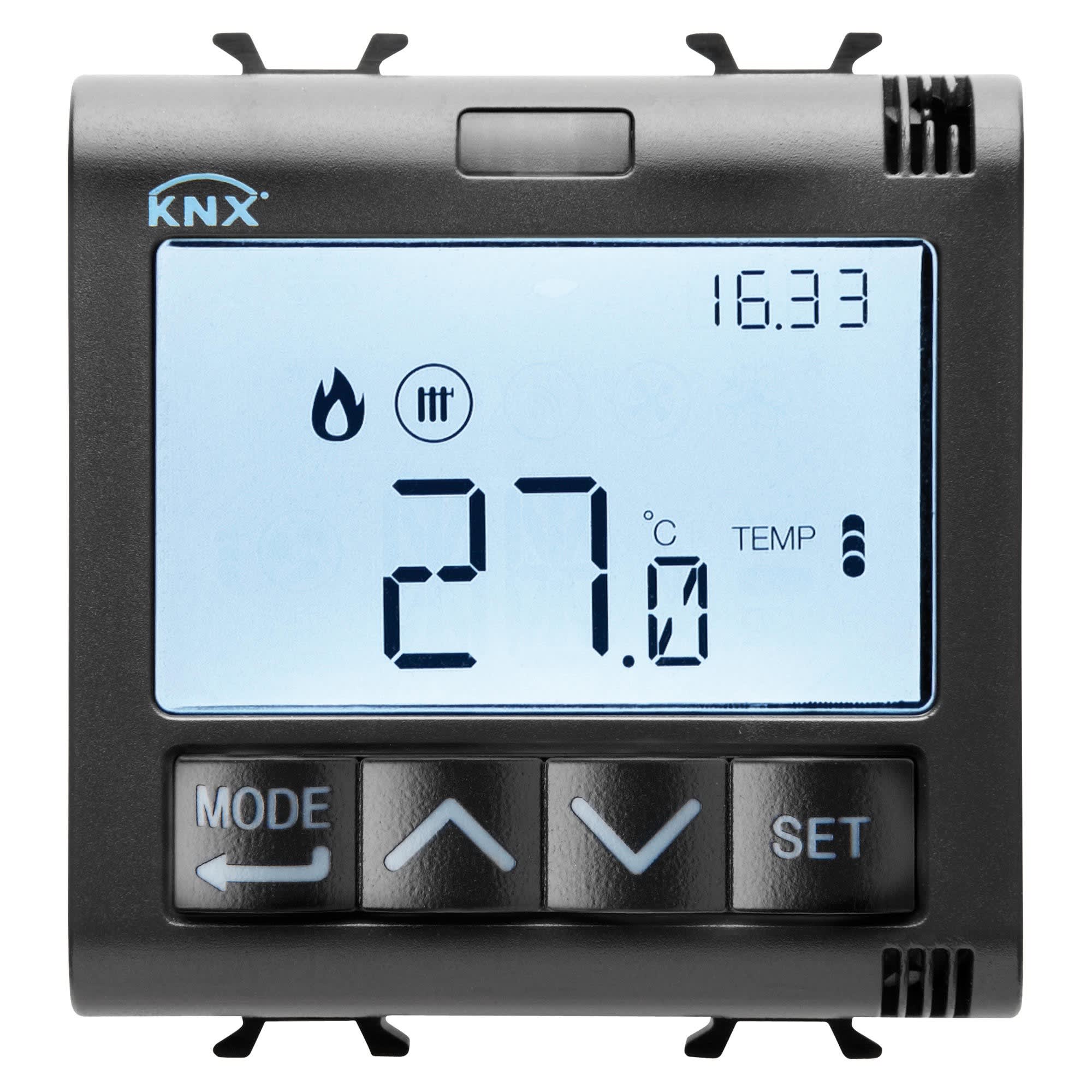 Gewiss - TERMOSTATO T+H KNX INCASSO NERO