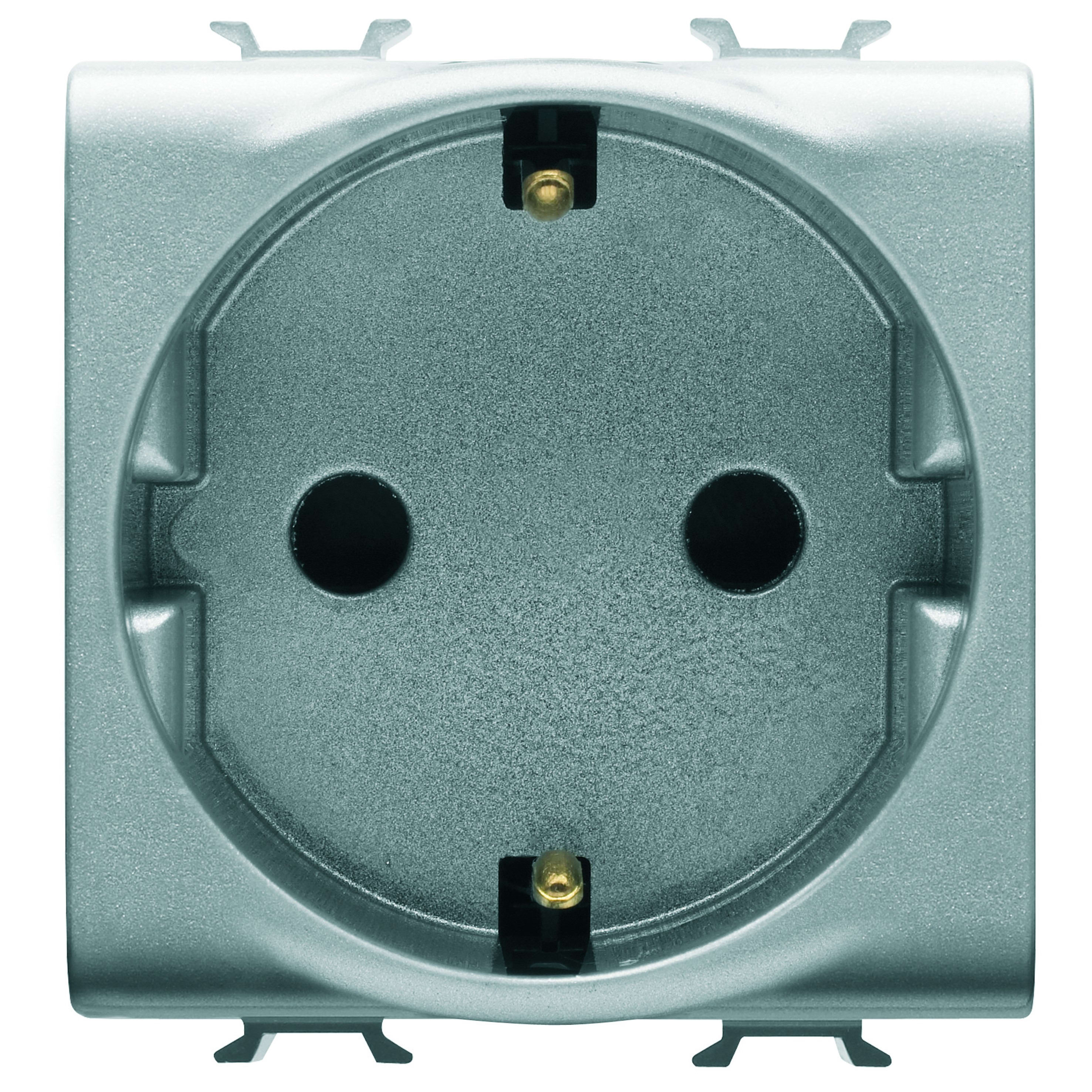 Gewiss - PRISE 2M 2 P+T 16A+BORNE STD SP TITANE - GW14341