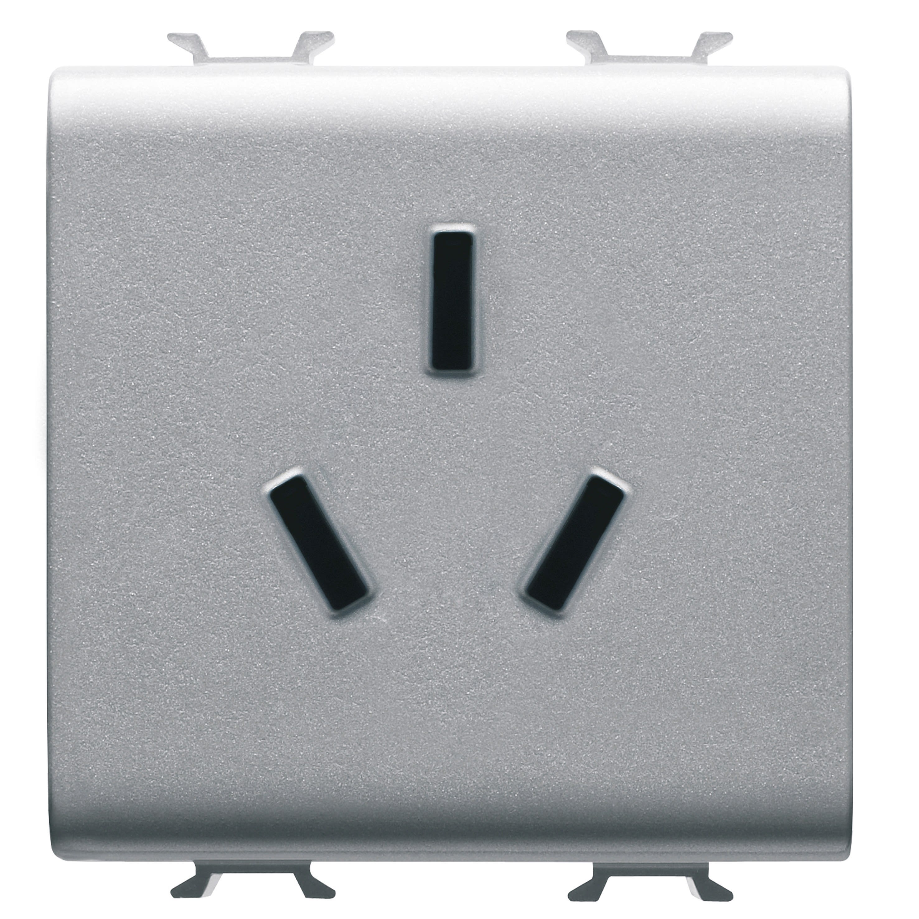 Gewiss - CHINESE STANDARD SOCKET-OUTLET 250V ac - 2P+E 10A - 2 MOD - TITANIUM - CHORUS -