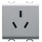 Gewiss - CHINESE STANDARD SOCKET-OUTLET 250V ac - 2P+E 10A - 2 MOD - TITANIUM - CHORUS -