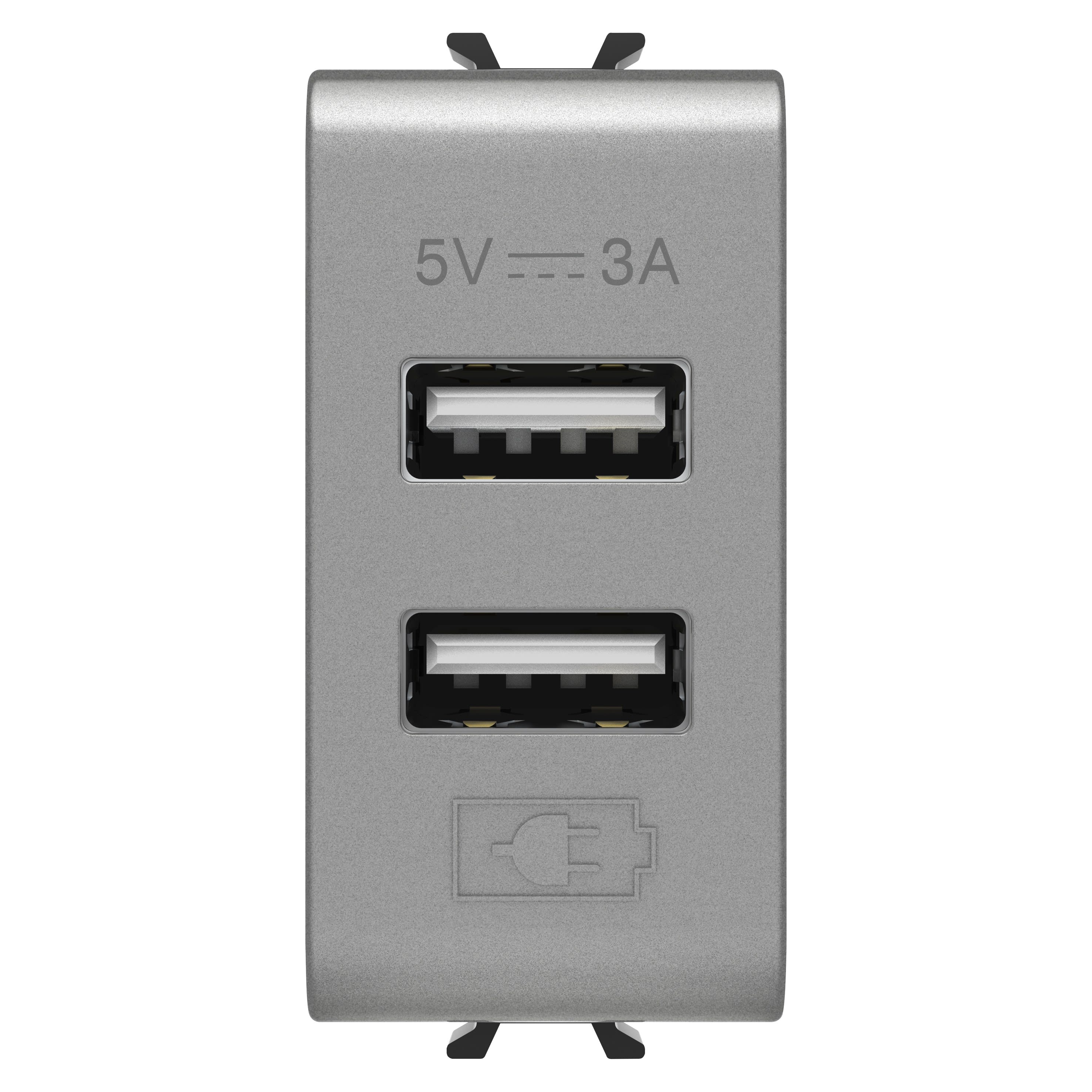 Gewiss - CHARGEUR DOUBLE USB A+A 5V 3A 1M TIT.