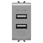 Gewiss - CHARGEUR DOUBLE USB A+A 5V 3A 1M TIT.