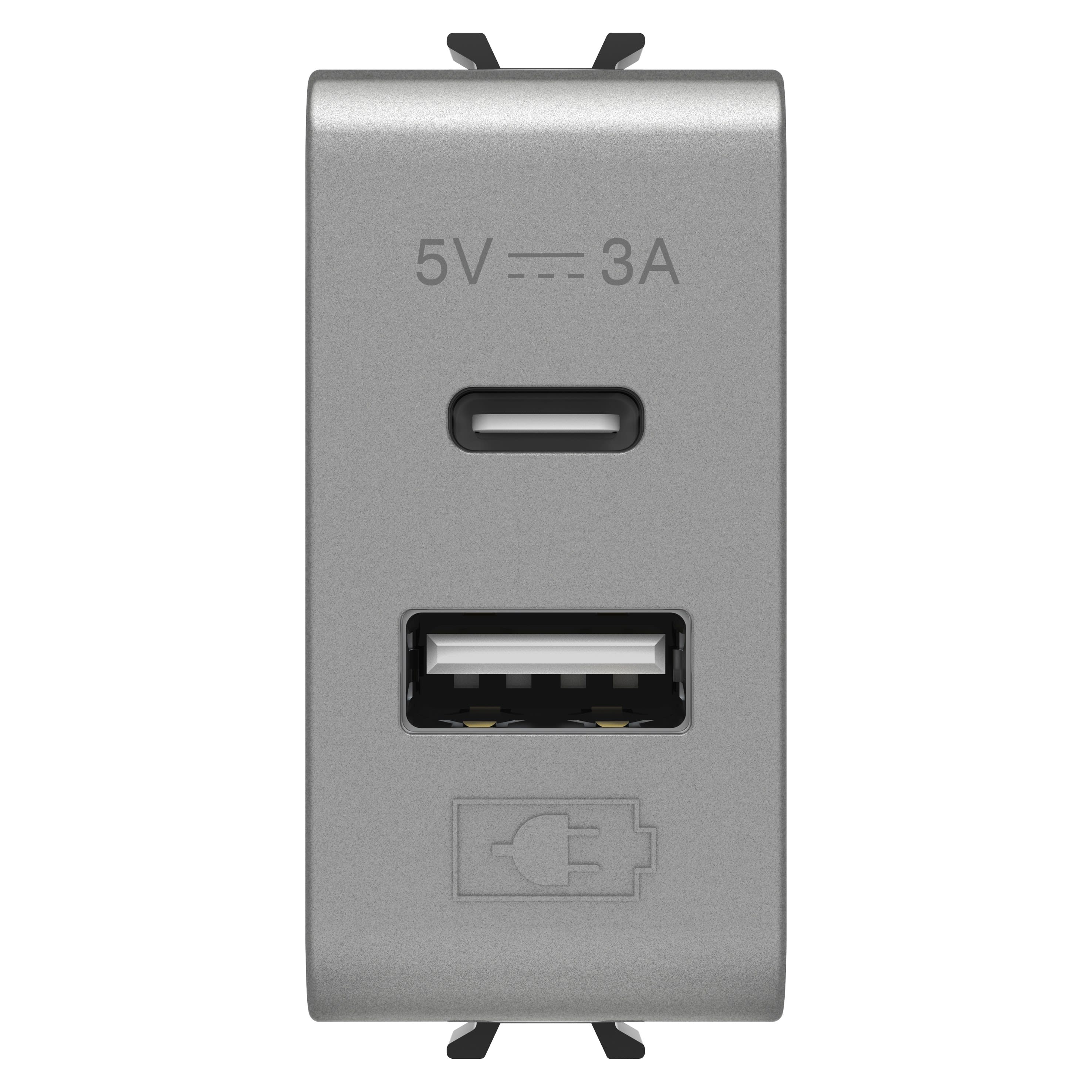 Gewiss - CHARGEUR DOUBLE USB A+C 5V 3A 1M TIT.