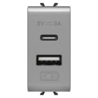 Gewiss - CHARGEUR DOUBLE USB A+C 5V 3A 1M TIT.