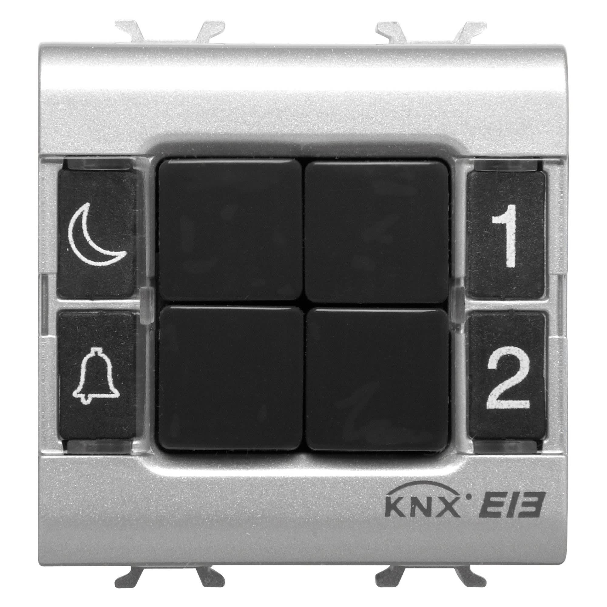 Gewiss - CLAVIER À ENCASTRER 4 CANAUX EIB TITANE
