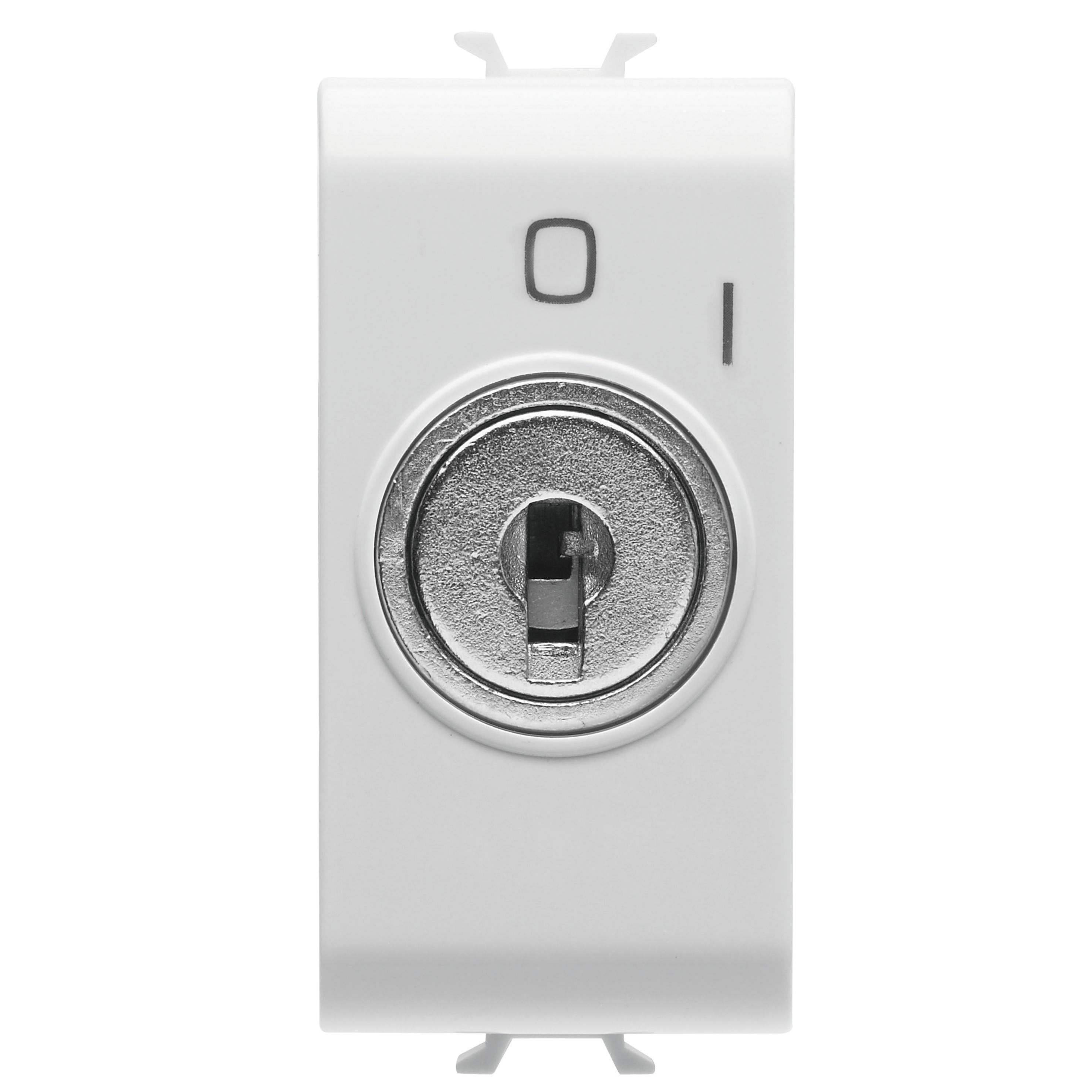 Gewiss - PUSH-BUTTON 2P 250V ac 10A - WITH KEY - 1 MODULE - SATIN WHITE - CHORUS - GW151
