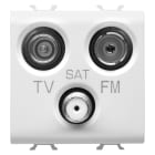 Gewiss - SOCKET-OUTLET TV-FM-SAT - DIRECT - 2 MODULES - SATIN WHITE - CHORUS - GW15382