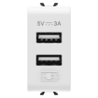 Gewiss - DUAL USB CHAR.A+A 5V 3A 1M BLA.SAT. - GW15447