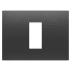 Gewiss - PLAQUE APPAREILLAGE EGO RECTANGULAIRE 1P NOIR - GW16001DB