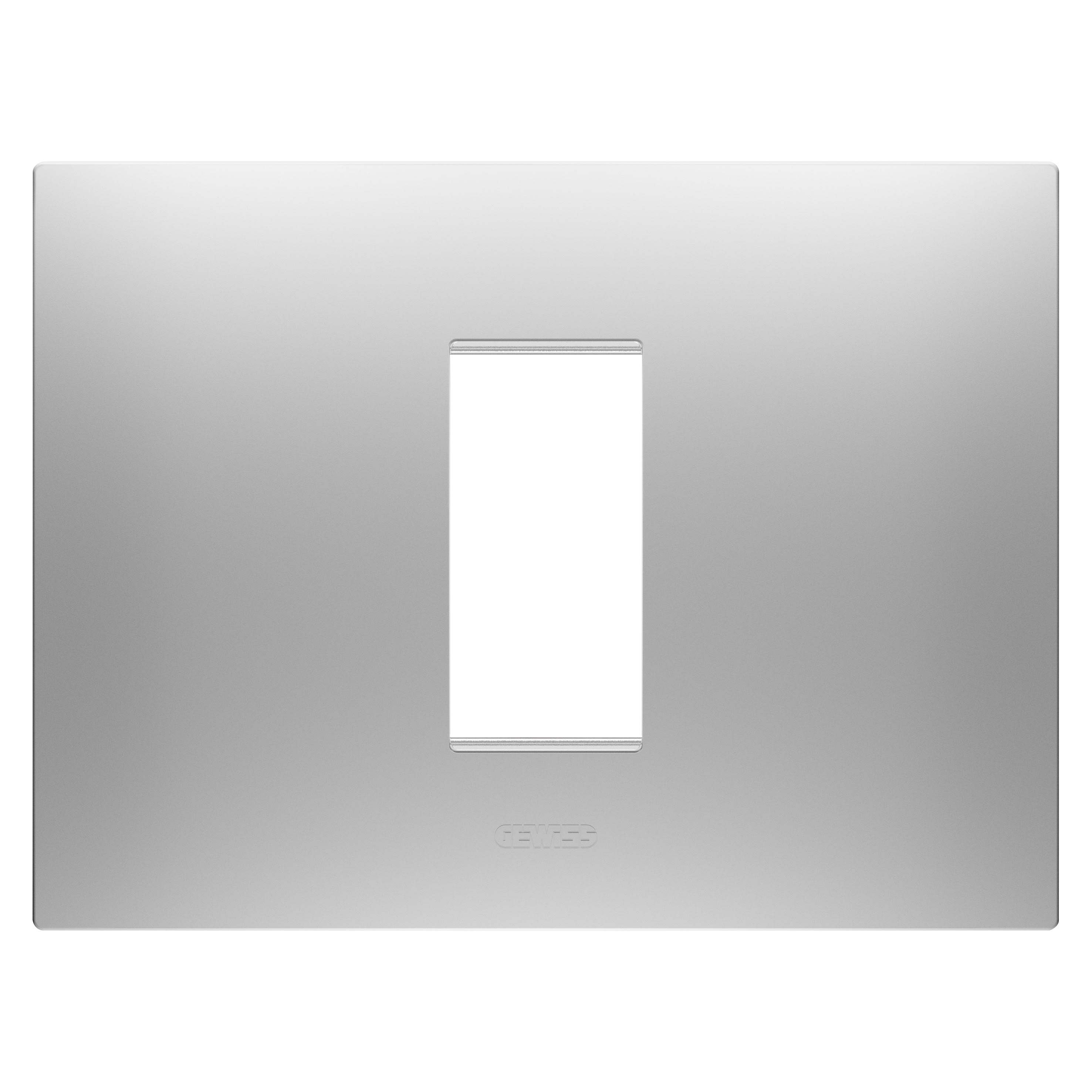 Gewiss - PLAQUE EGO RECT. 1P GRIS MAGNÉTIQUE