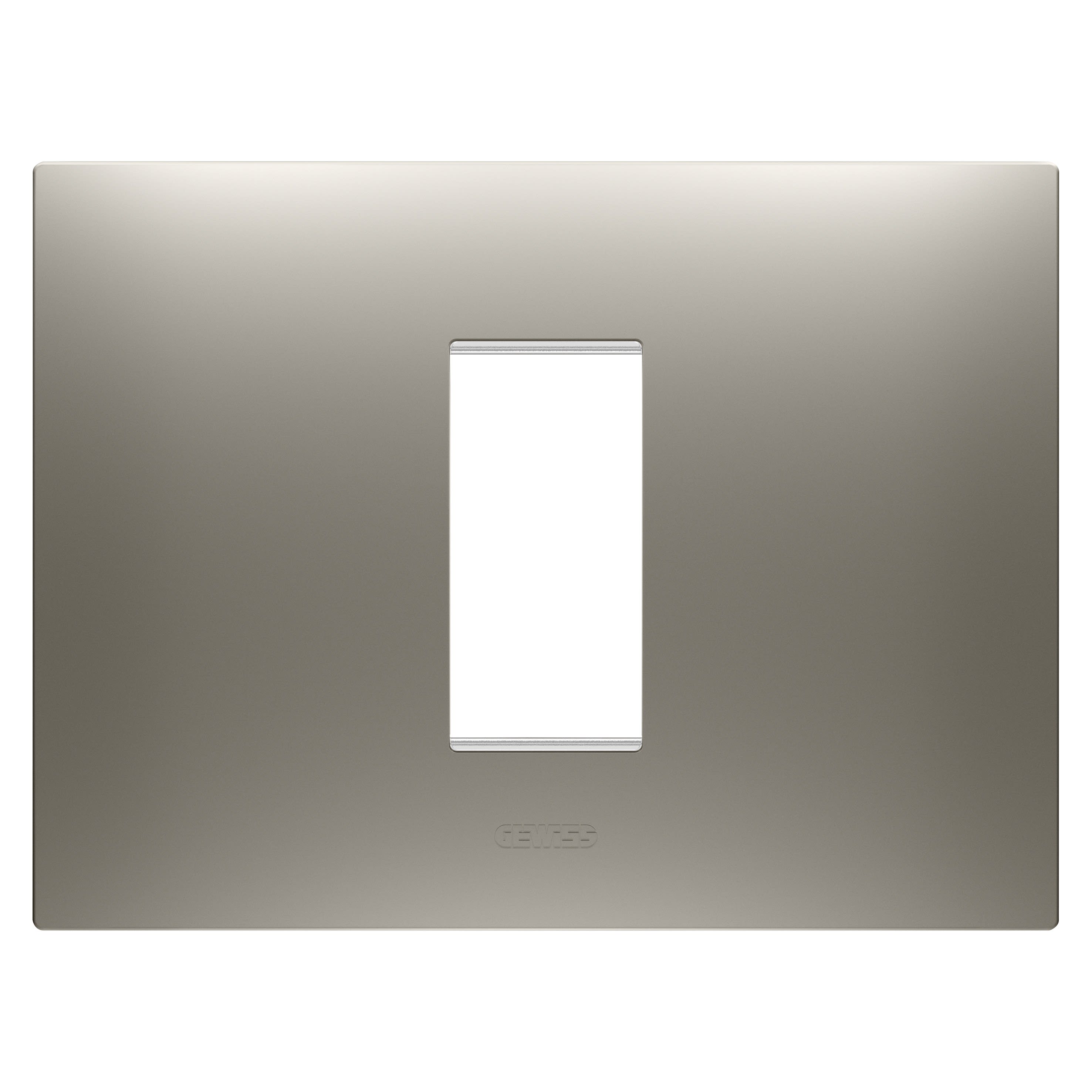 Gewiss - PLAQUE EGO RECTANGULAIRE 1P ACIER