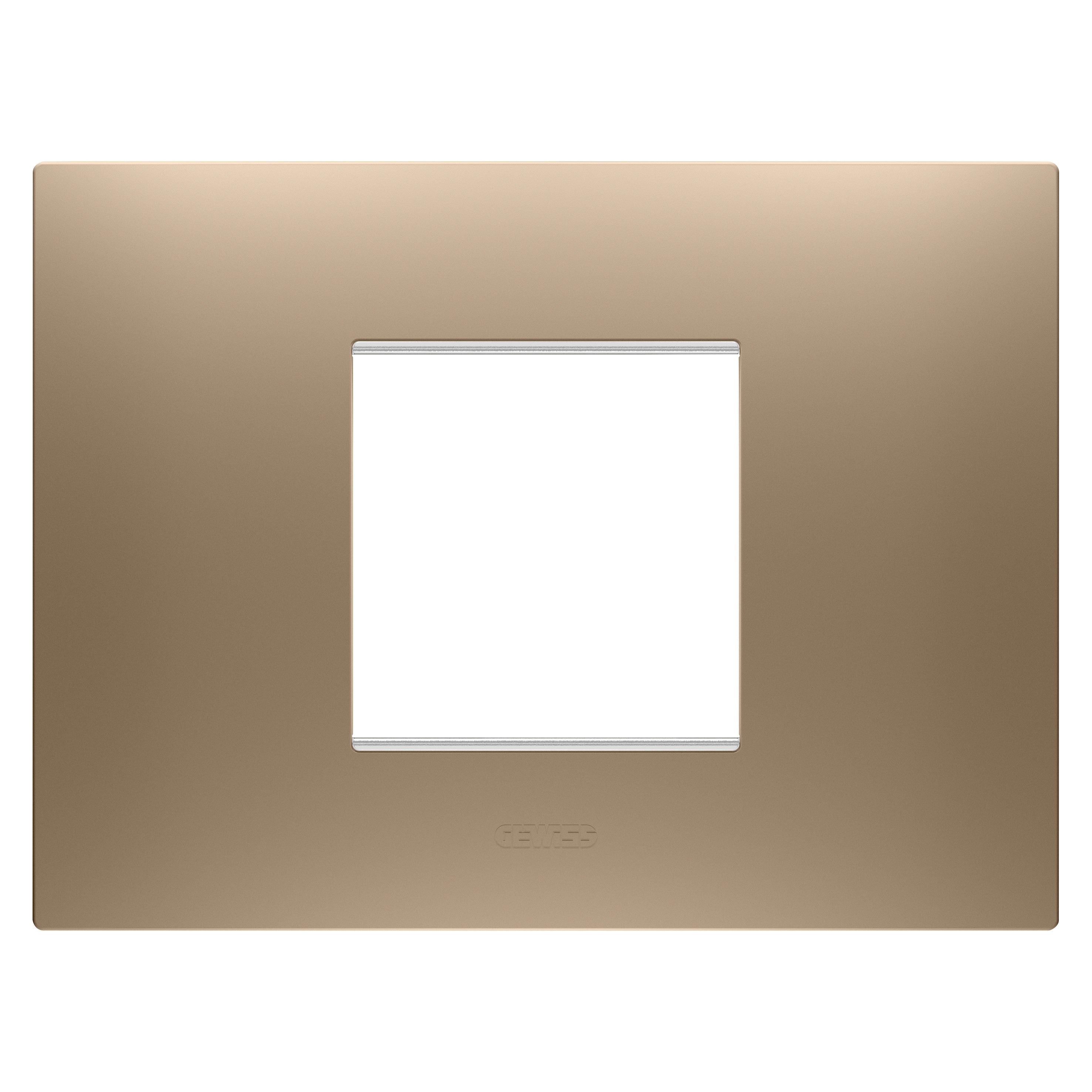 Gewiss - PLAQUE APPAREILLAGE EGO RECTANGULAIRE 2P CUIVRE DOUX - GW16002CS