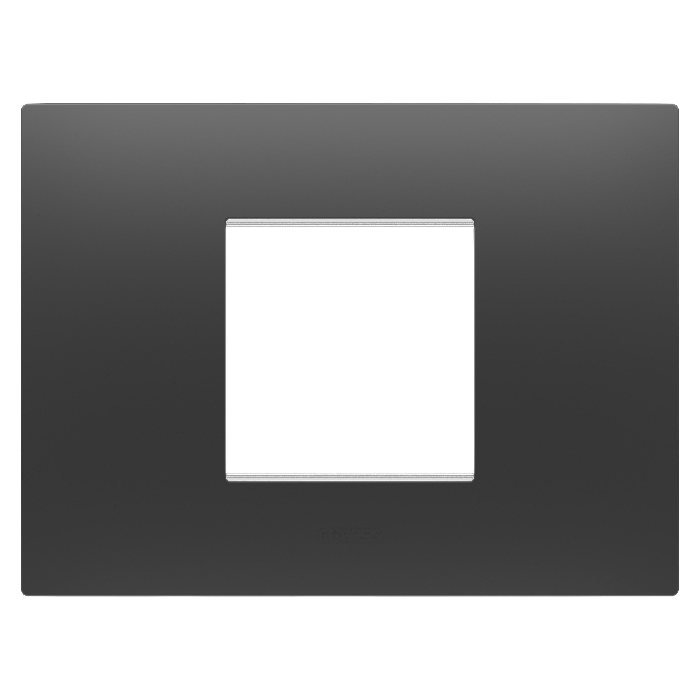 Gewiss - PLAQUE APPAREILLAGE EGO RECTANGULAIRE 2P NOIR - GW16002DB