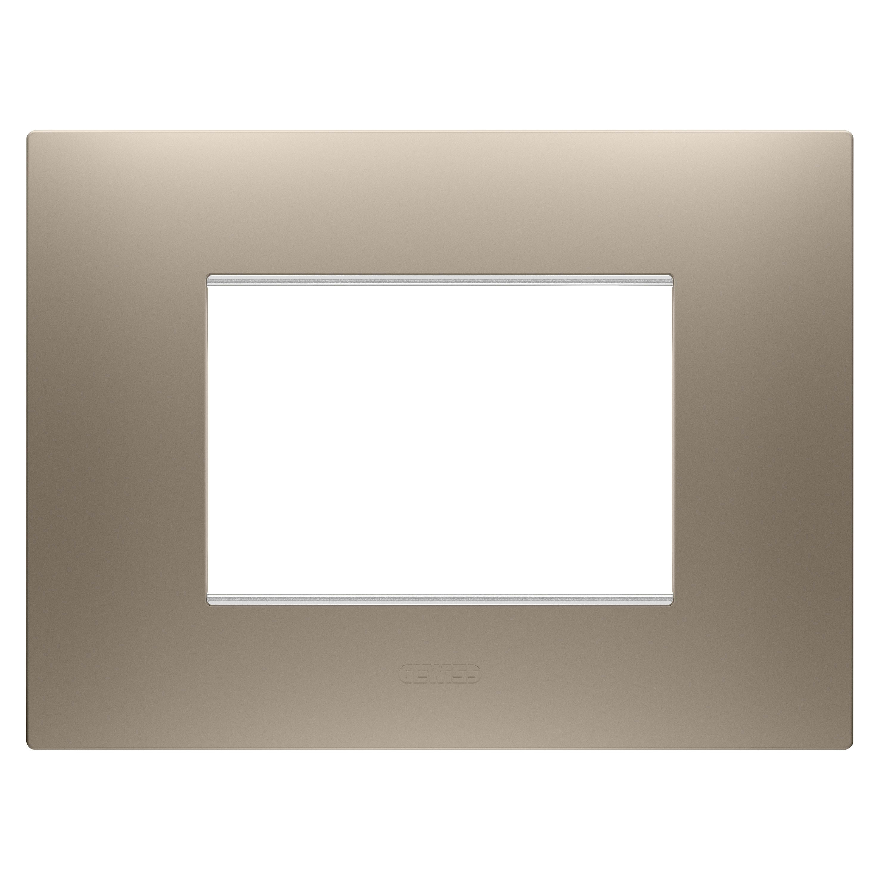 Gewiss - PLAQUE APPAREILLAGE EGO RECTANGULAIRE 3P BRONZE CLAIR - GW16003BR