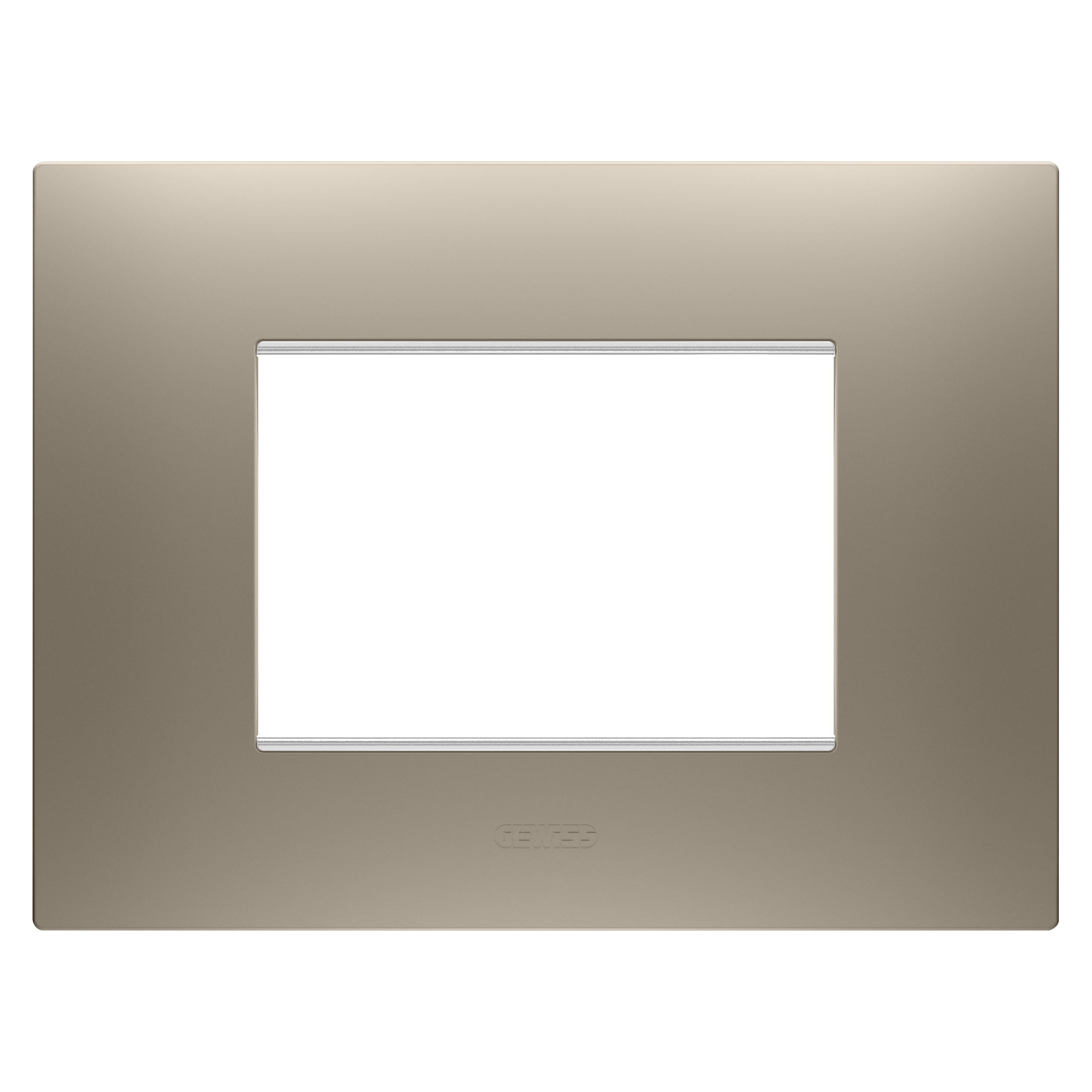 Gewiss - PLAQUE APPAREILLAGE EGO RECTANGULAIRE 3P BRONZE CLAIR - GW16003BR