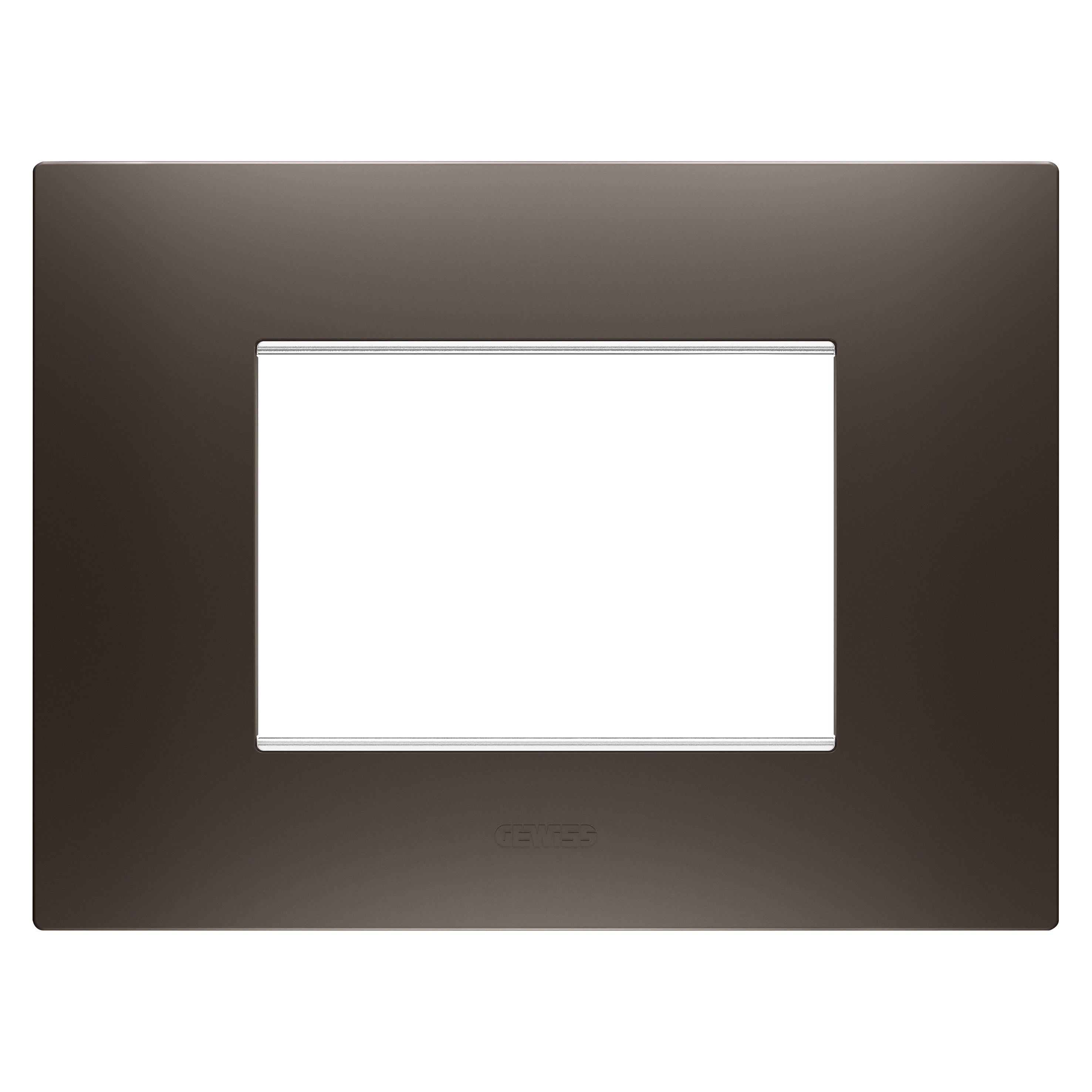 Gewiss - PLAQUE EGO RECT. 3P TEINTE MARRON