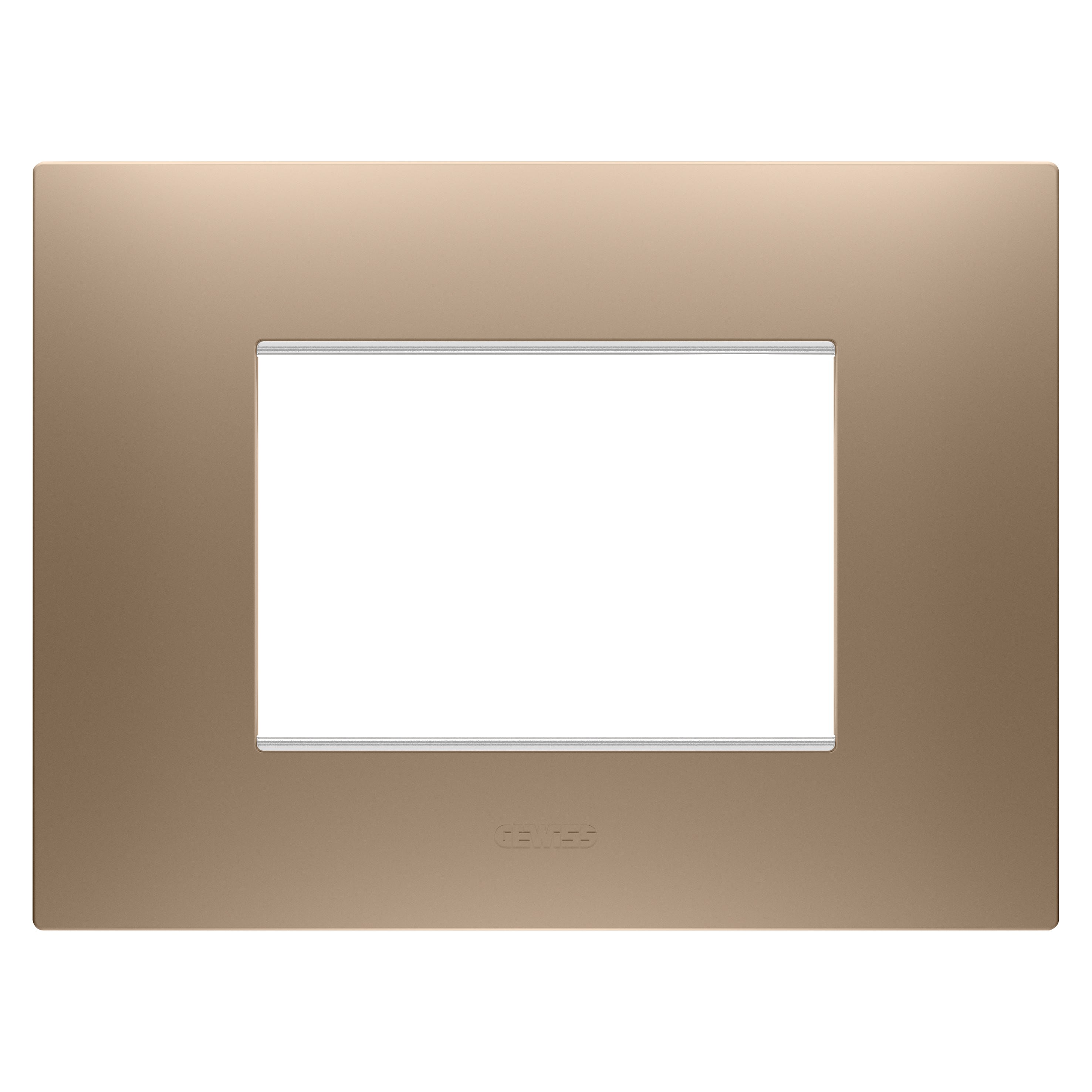 Gewiss - PLAQUE EGO RECTANGULAIRE 3P CUIVRE DOUX