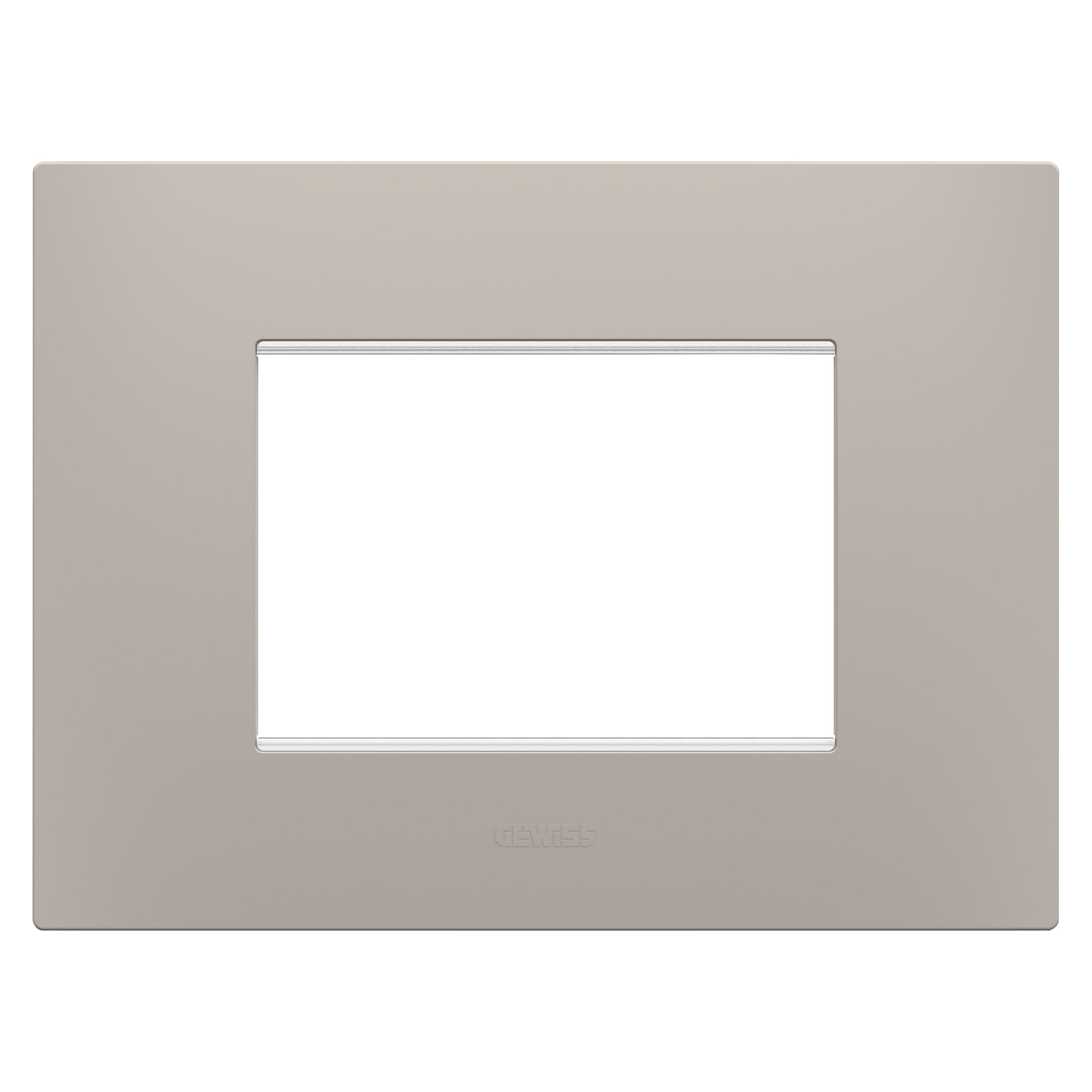 Gewiss - PLAQUE EGO RECTANGULAIRE 3P SABLE FONCÉ
