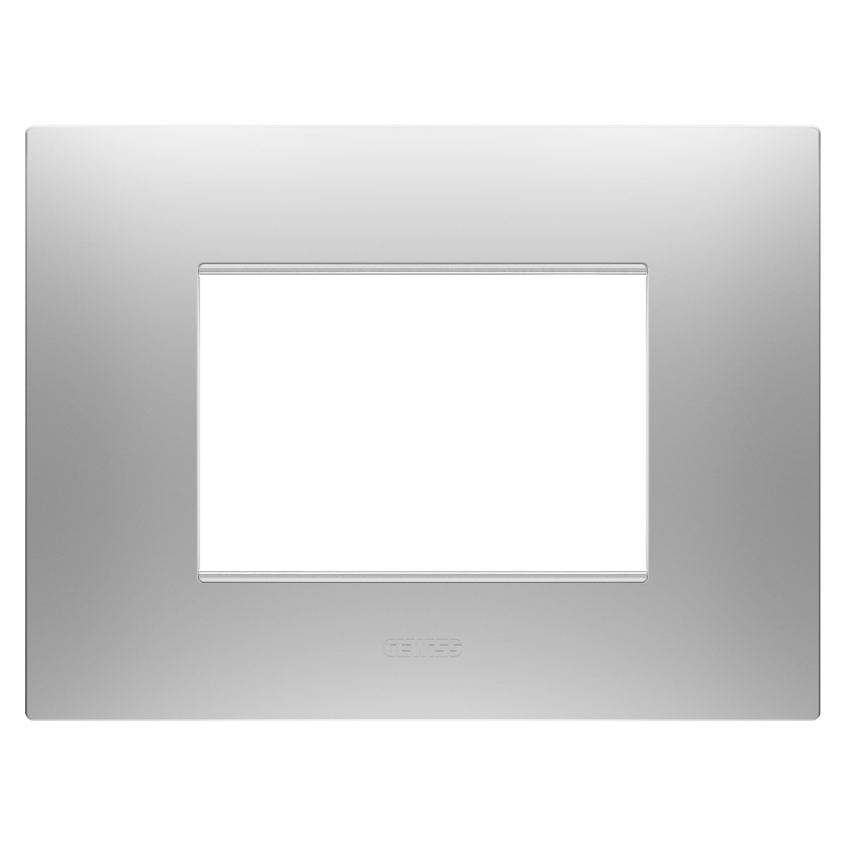 Gewiss - PLAQUE EGO RECT. 3P GRIS MAGNÉTIQUE