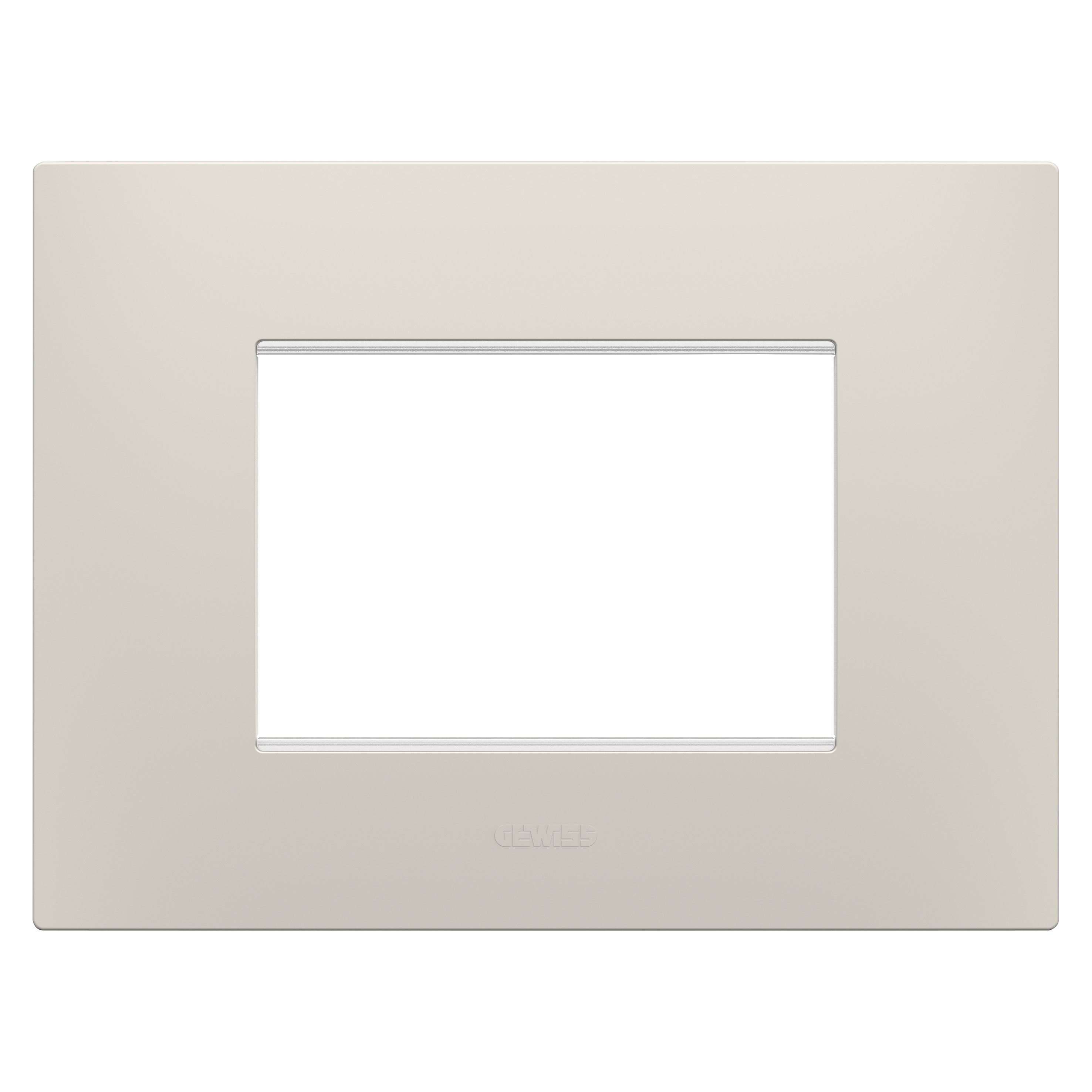 Gewiss - PLAQUE APPAREILLAGE EGO RECT. 3P BEIGE NATUREL - GW16003NB